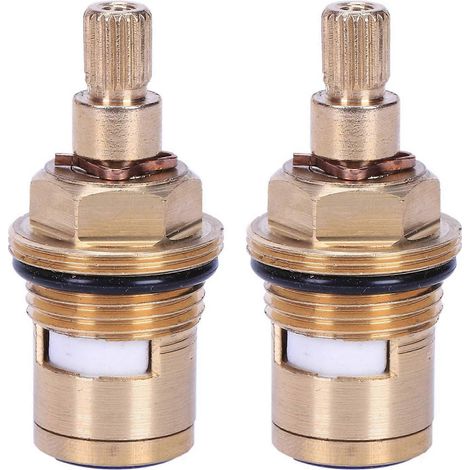 Lot de 2 inserts de rechange en laiton avec valve à disque céramique pour robinet, quart de tour en cuivre (1/5)