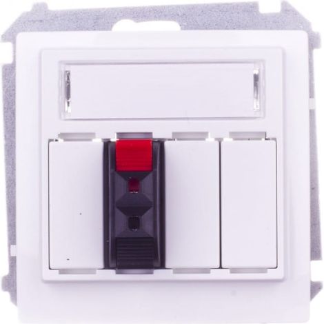 Conector para altavoz individual Simon Basic con campo de etiquetado blanco BMGL31.01/11