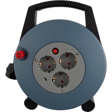 Boîte à câbles REV H05VV3G1,5, 3 prises, 1x USB-C, noir/gris, 10 m (1/3)