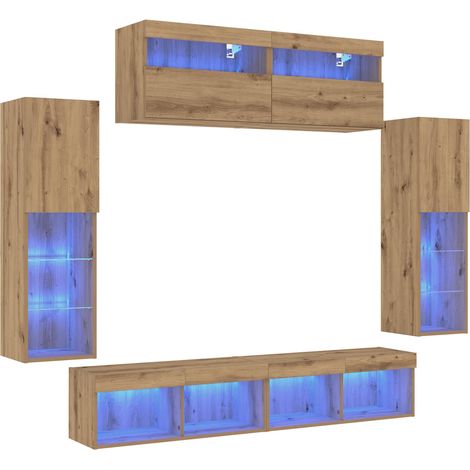 Maison Exclusive - Conjunto de mueble de TV 6 pcs Roble artisan