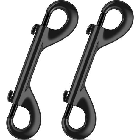 Mousquetons à double ouverture de 4,7 pouces pour chevaux (lot de 2), attaches métalliques robustes, grands mousquetons pour seaux d'alimentation et d'eau, clôtures et usage agricole quotidien (1/5)