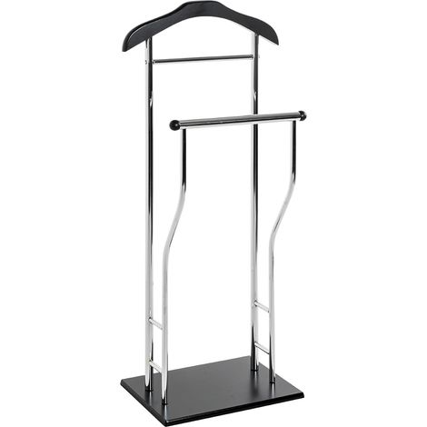 Möbel valet chromé, noir, MDF, métal - Dim.: L 45 cm x H 110 cm x P 30 cm, Style: Modern