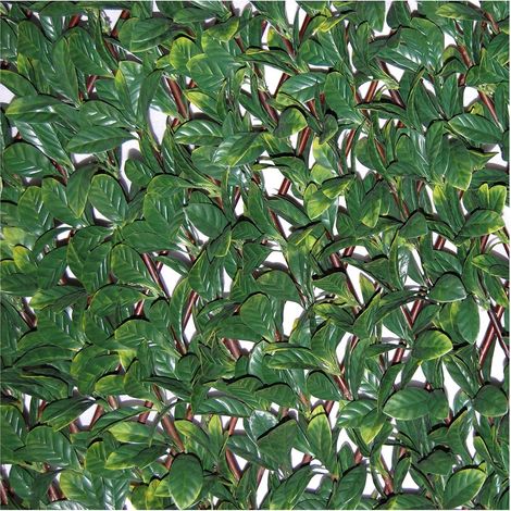 TENAX Siepe Artificiale Con Foglie 3D Su Traliccio Estensibile In Salice, 200 x 4 x 100 Cm, Verde (1/5)