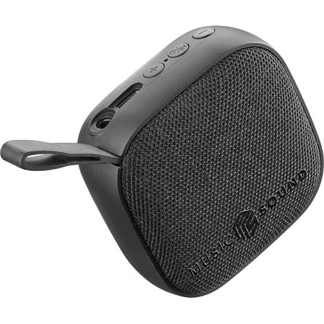 Mini - Enceinte Bluetooth - Puissance de 3 Watts - 4 Heures d’autonomie - Compacte et Portable - Finitions en Tissu Doux et coloré - Noir (1/5)