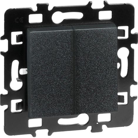 Interrupteur va et vient  10AX + Bouton poussoir 10A - ESPRIT Couleur Anthracite