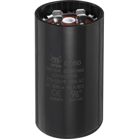 Condensateur CD60 270-324 uf/Mfd, 250 VAC Condensateur de Démarrage CD60 pour Moteur de Ventilateur Électrique et Pompe de Puits, Noir (1/5)