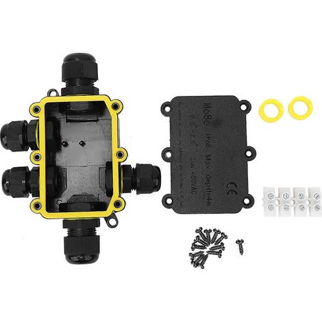 Boîte de jonction en plastique IP68, raccordement sous-marin de 5 m, boîte de câblage T100 450 V CA 24 A UL94V-2 (1/4)