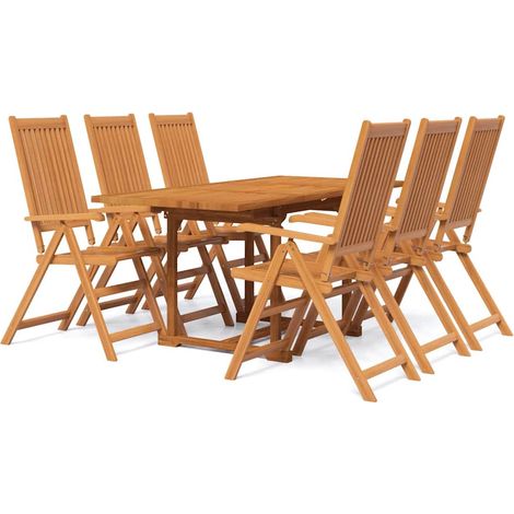 Maison Exclusive - Juego de comedor de jardín 7 piezas madera mac (1/5)