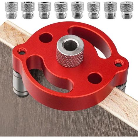 Bohrschablonen-Set für Holzbearbeitung Bohrschablonen-Positionierer Bohrschablone für vertikale Bohrungen Heimwerkerwerkzeug mit Buchsen 3 4 5 6 7 8 9 (1/5)