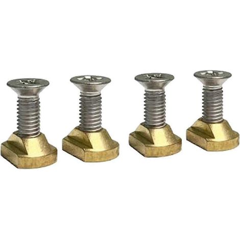 Lot de 4 écrous en T M8 en laiton pour montage d'hydrofoil, compatibles avec tous les rails d'hydrofoil et pour le surf en extérieur. Accessoires de surf et de loisirs (dorés). (1/4)