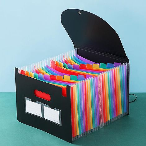 rangement Papier Administratif/trieur 25 Compartiments,a4 Trieur Document Avec Couvercle, Portable Plastique Valisette Trieur Accordeon, Accordon (1/5)