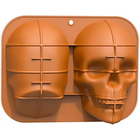 Moule à gâteau en forme de tête de mort, moule à gâteau d'Halloween, silicone de qualité alimentaire (1/4)