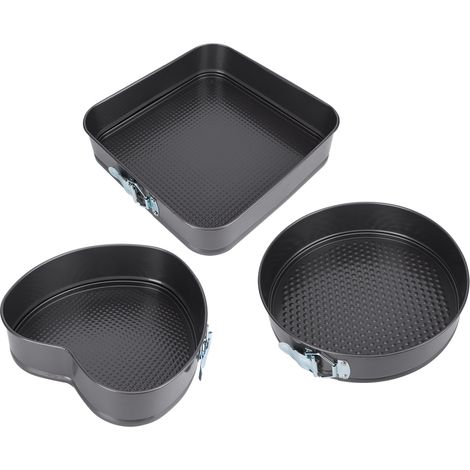 Moule À Gâteau En Acier Inoxydable - Antiadhésif Avec Fond Amovible - Pour Pâtisserie Maison Et Professionnelle - Lot De 3 Pièces (1/5)