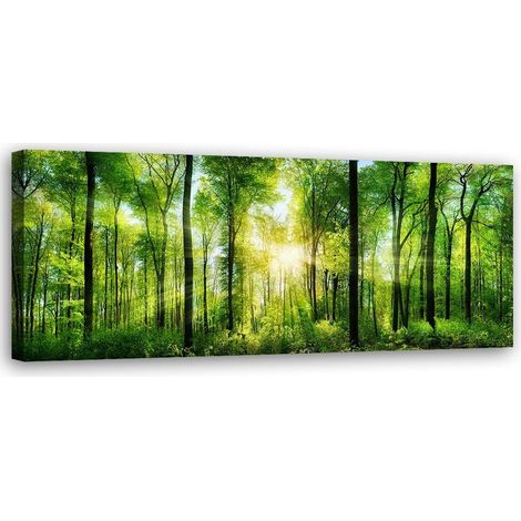 Quadro su tela, Paesaggio Foresta Verde Natura - 120x40 (1/5)