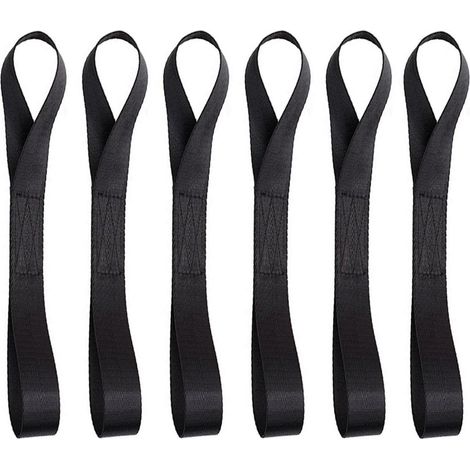 Lot de 6 sangles d'arrimage 200x25mm, 500kg, Noir, pour moto & vélo