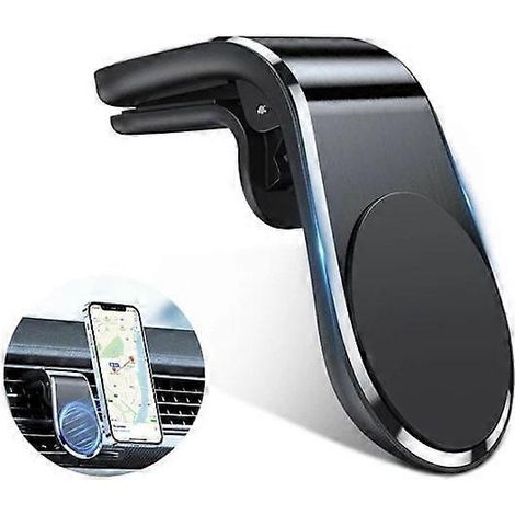 Support magnétique universel pour téléphone portable, noir, pour voiture avec ventilation. (1/5)