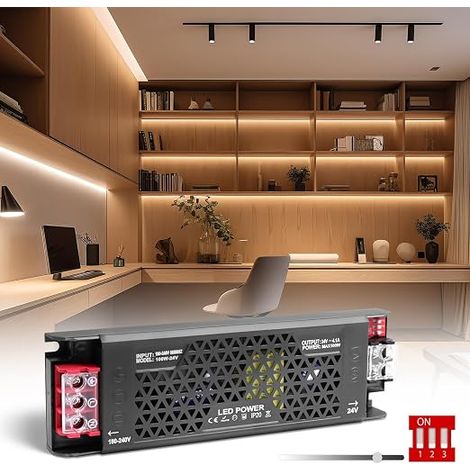24V 100W Power Supply LED Driver 5 Modes 220V 24V AC 100W 4.1A LED Transformer Slim LEDs Transfo Switching Power Supply AC to DC Voltage Converter Indoor (1/5)