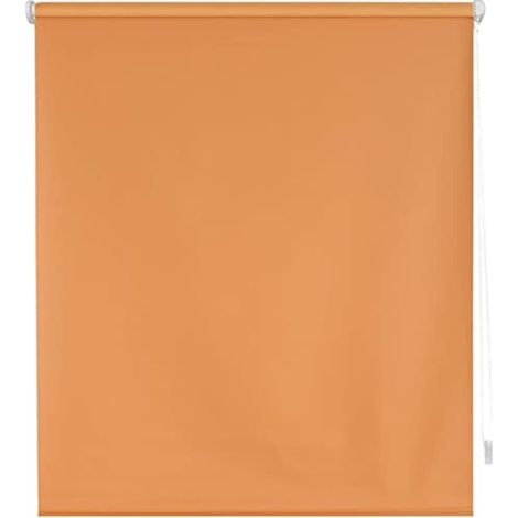 Blindecor Zeus Tenda a rullo oscurante Easyfix - Arancia, 140 x 180 cm (Larghezza x Altezza) Dimensioni del tessuto 137 x 175 cm. Tende termiche oscuranti senza attrezzi (1/5)