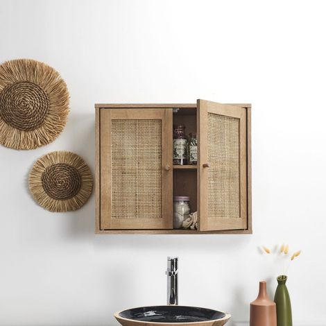 Armoire Murale - HOME DECO FACTORY - Bali - Rotin - Marron