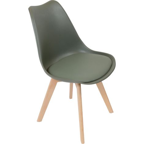 Chaise scandinave kaki 49x81,5x58 cm (1/4)