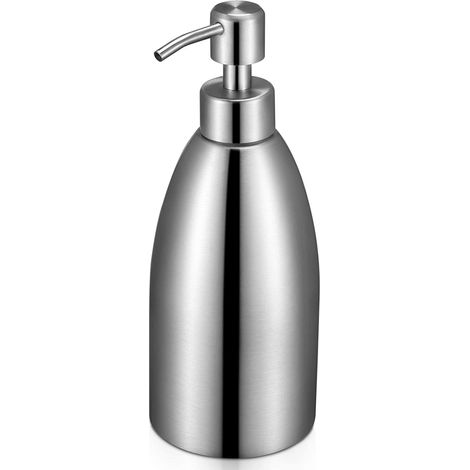 Distributeur De Savon Liquide - 500 ml - Acier Inoxydable 304 - Pour Salle De Bain Cuisine Bureau Hôtel - Pompe À Mousse Incluse (1/5)