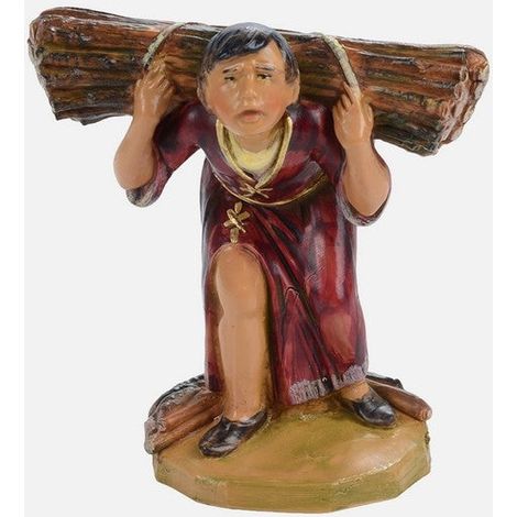 Niccolò Ragazzo Chinato con Fascina di Legna 12 cm Multicolore Fontanini
