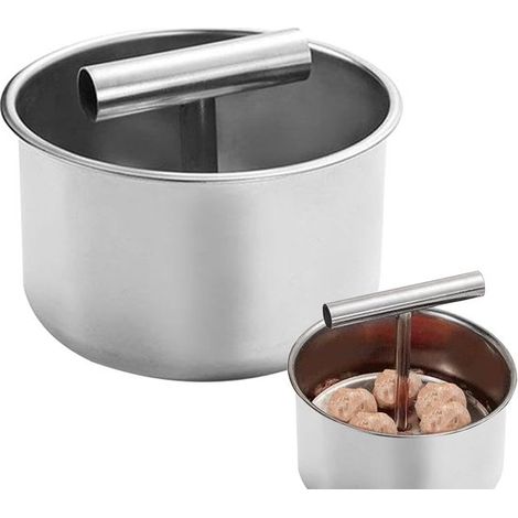 Pressa/formatore per polpette - Prepara polpette velocemente - Acciaio inossidabile, 6/12 pezzi, argento (1/5)