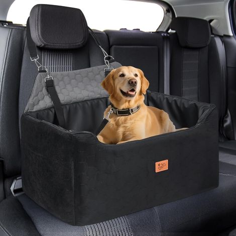 Siège Auto pour Chien 78x55x53cm, Rehausseur Amovible et Lavable pour Chiens de Moyenne et Grande Taille, Laisse Incluse, Siege Auto Grand Chien Plus Lourds (avec Housse en Cuir Imperméable) (1/5)