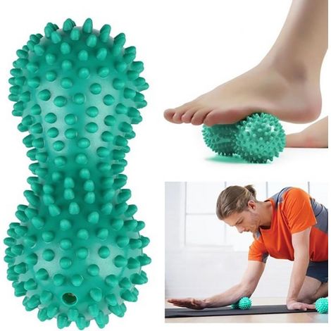 Balle de massage en forme de cacahuète pour le yoga et le fitness, en PVC, pour soulager le stress, masser les mains et les pieds.-AquaForge