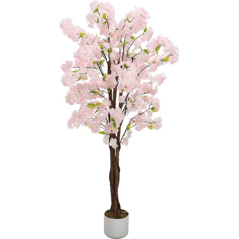 Albero di ciliegio in fiore, design realistico, rami regolabili, rosa (1/2)