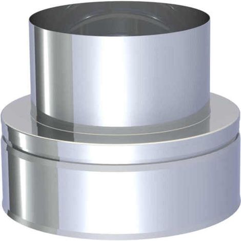 Pièce d'adaptation inox Femelle monoparoi à Mâle double paroi Ø 150