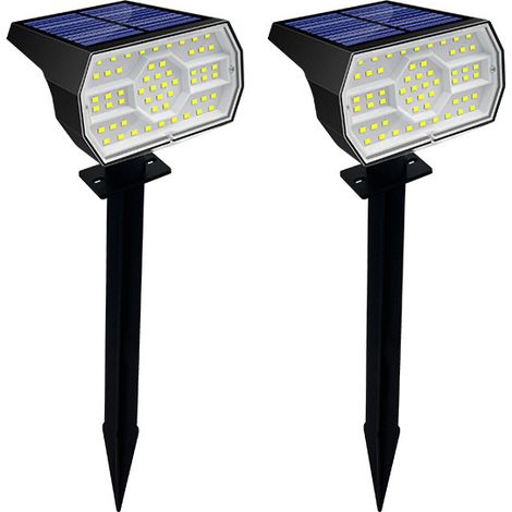 Spot Solaire Exterieur - 56 LED - 3 Modes Éclairage - Angle Réglable 90° - IP65 - Pour Jardin Allée Chemin - Lot de 2 (1/5)