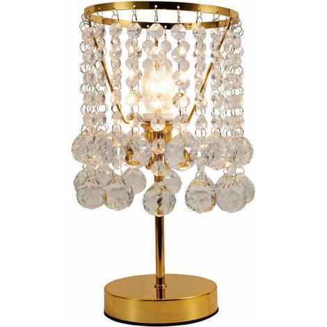 Lampada da tavolo oro glamour London Crystal E14 40W Reality