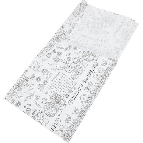 Nappe Décorative en Papier Rectangulaire Pâques, Blanche, Imperméable (1/5)