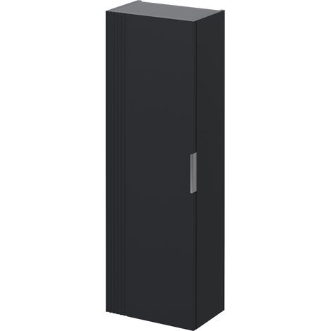 Avant Satin Anthracite 400mm x 1200mm Wall Mounted Single Door Storage Unit - 400mm - Chrome 150mm Finger Pull