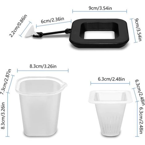 Anneau de nourrissage pour aquarium avec gobelet de décongélation, mangeoire flottante réglable pour poissons, distributeur d'aliments vivants et congelés (1/5)