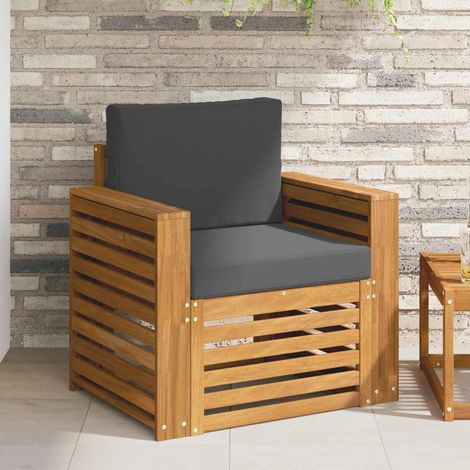 Outdoor-Sofagarnitur Massives Akazienholz und Polyester Natur (1/5)