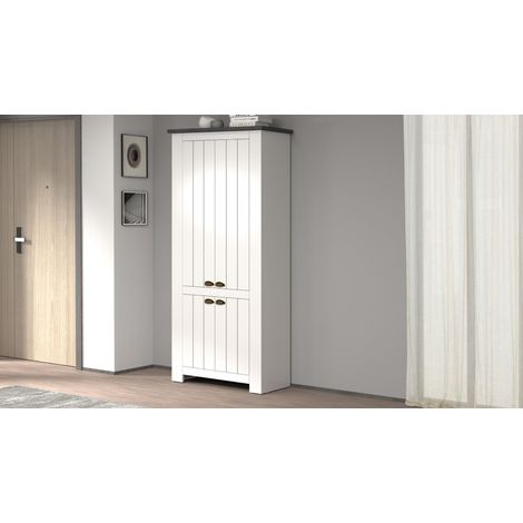 Scarpiera contemporanea 4 ante Silm Bianco Opaco e Ardesia (1/3)