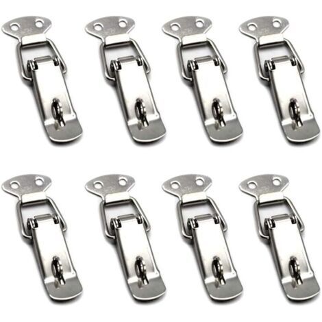 8 Pièces Fermeture a Levier Fermeture à Ressort Loquet Bascule en Acier Inoxydable Pour Coffre à Outils,Tiroir,Armoire et Coffre - Silver