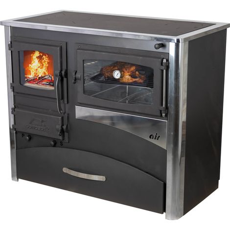 EEK A Kaminofen mit Backfach und Herdplatte ABC Concept 2 Air Rechts Mehrfachbelegung Holzofen 11,6 kW Kamin Ofen Holz Werkstattofen Schwedenofen Hüttenofen Heizofen Holzofen (1/5)