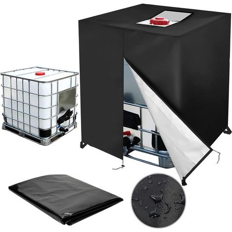 Schutzhülle für einen 1000-Liter-Regenwassertank, wasserdicht und UV-beständig, mit Schutzfolie für einen IBC-Container. (1/5)