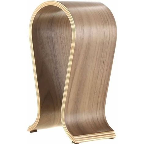 Supporto per cuffie in legno di noce, supporto per cuffie, supporto universale per cuffie, a forma di U, ecologico, durevole, antiscivolo, per casa, ufficio, negozio (marrone) (1/4)