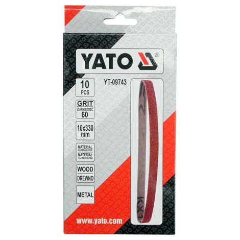 BANDE ABRASIVE SANS FIN 10 PIÈCES P60 10330MM - YT-09743 (1/2)