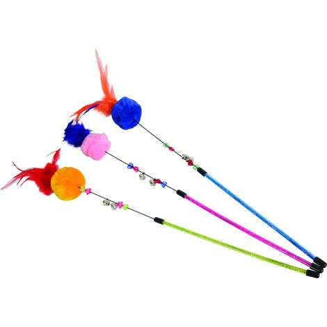 Jeux chat canne à pêche avec pompom Zolux