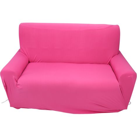 Housse de canapé 2 places Extensible Antidérapante Polyester Spandex Rouge Rose Protection Meuble 145-185cm (1/3)