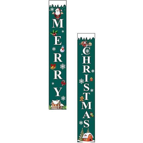 Paire de décorations de Noël pour véranda, intérieur/extérieur, couplet « Joyeux Noël » (1/5)