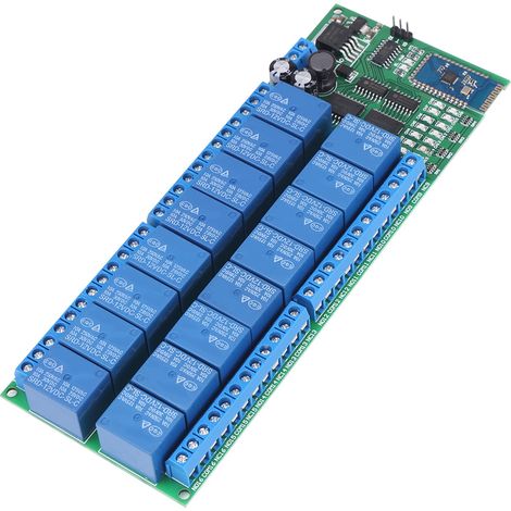 Module Bluetooth 16 Canaux Relais 12V DC, Interrupteur Sans Fil pour Téléphone Android (1/5)
