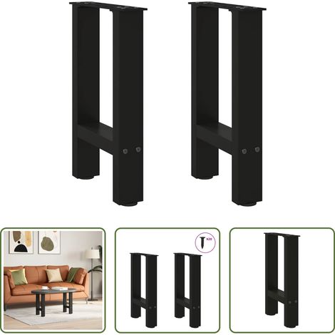 Couchtischbein Schwarz -  Couchtischbeine Schwarz 2 Stk. 38x(42-43) cm Stahl