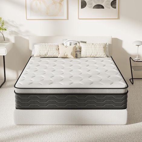 STANEW Materasso singolo 160x190, Altezza 30cm, Materasso a Molle e Schiuma, Insacchettate Sostegno Perfetto, Confortevole e Traspirante, Durezza Media,Ortopedico Ergomico,Materassi letto