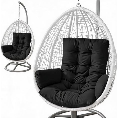 Coussin de fauteuil suspendu - Coussin de jardin - Coussin pour balancelle suspendue - Coussin en polyester épais avec dossier pour fauteuil suspendu, cocoons de jardin et chaises à œufs (1/5)